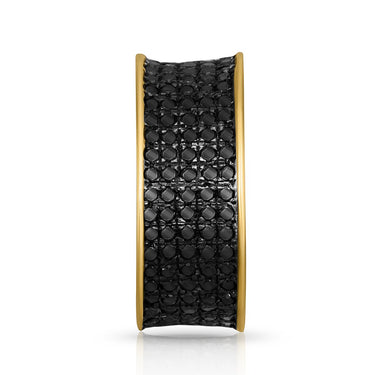 Black Diamond Wedding Band in 10k Yellow Gold 1.73 Ctw